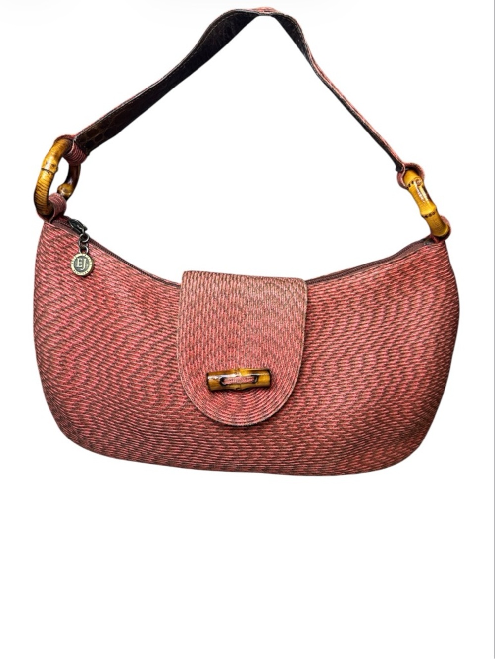 Eric Javits Coral Woven Shoulder Bag with Bamboo Accents